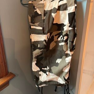 camouflage pair of pants that have never been worn.